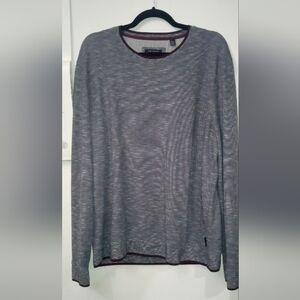Ted Baker Gray🩶 & Burgundy Trim Knit Top